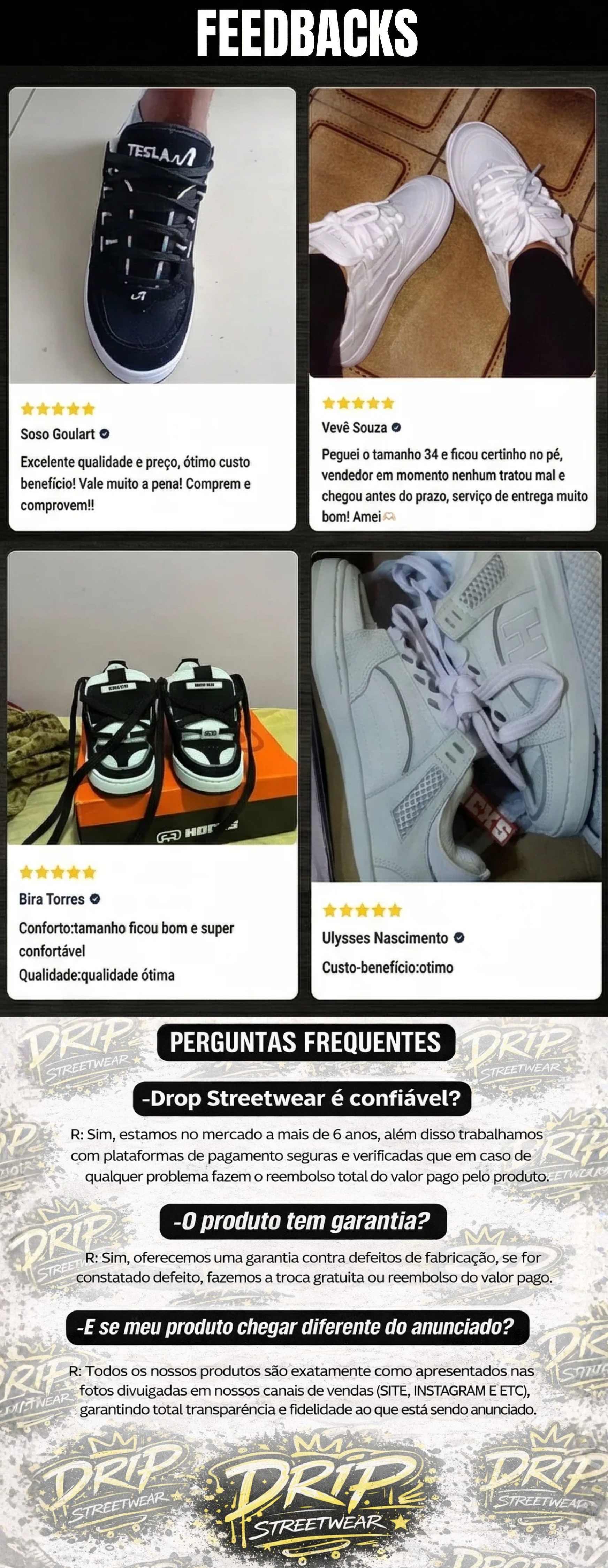 Feedbacks de clientes e Perguntas Frequentes